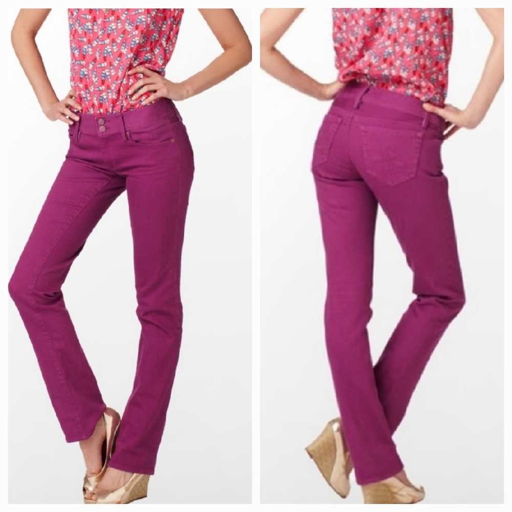 Lilly Pulitzer Worth Straight Jean EUC Hollyhock Purple Size 14